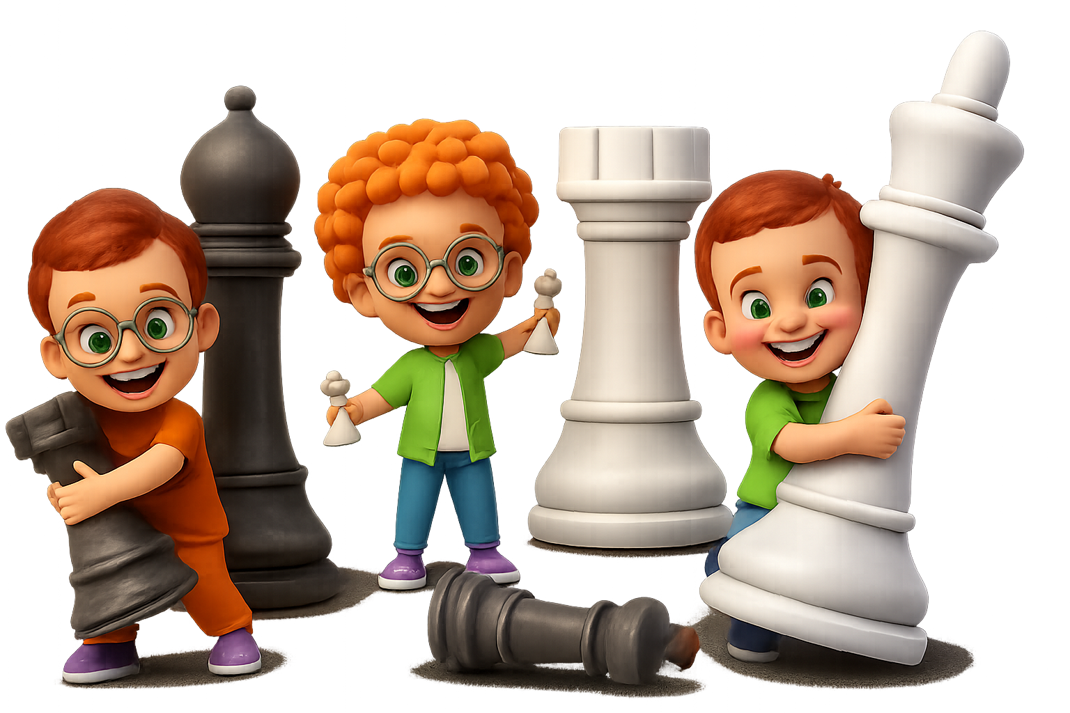 Three smiling children